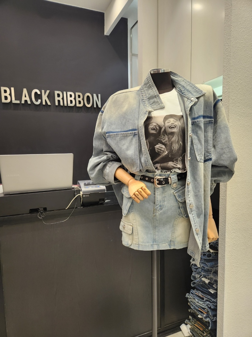 BLACK RIBBON-A韓國直郵東大門實拍女裝新款25春夏短裙含腰帶BLACK RIBBON-A短裙