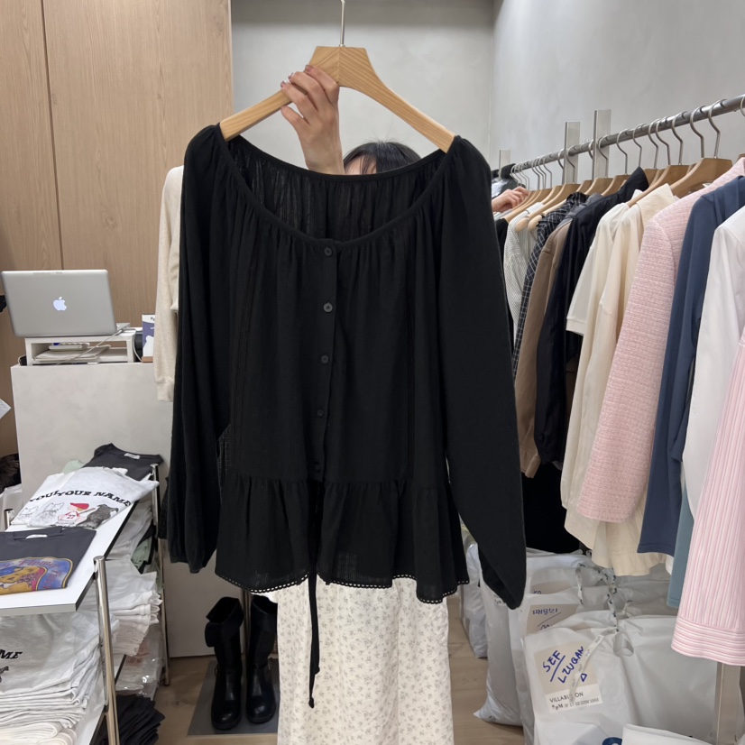 VILLABUTTON直郵韓國代購女裝新品人氣推薦職業休閑襯衫蕾絲衫VILLABUTTON襯衫/蕾絲衫圖色2