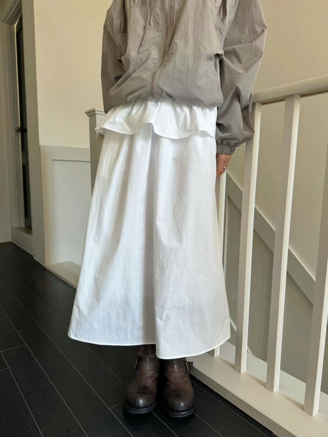 FAVOURED韓國直郵女裝新款休閑熱賣職業真品人氣長裙荷葉邊FAVOURED長裙