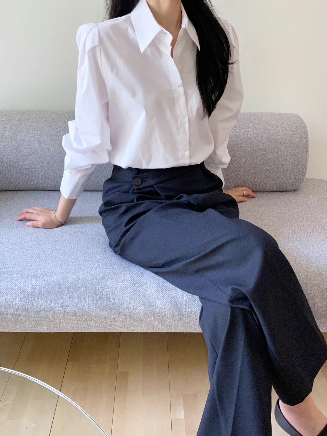 A.ME直郵韓國代購女裝新品熱賣時尚25春夏休閑職業襯衫蕾絲衫A.ME襯衫/蕾絲衫