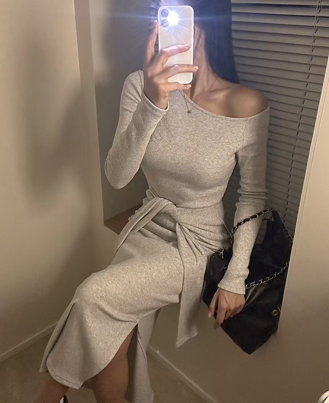 BLACK LINE韓國直郵東大門實拍女裝新款25春夏時尚職業連衣裙BLACK LINE連衣裙