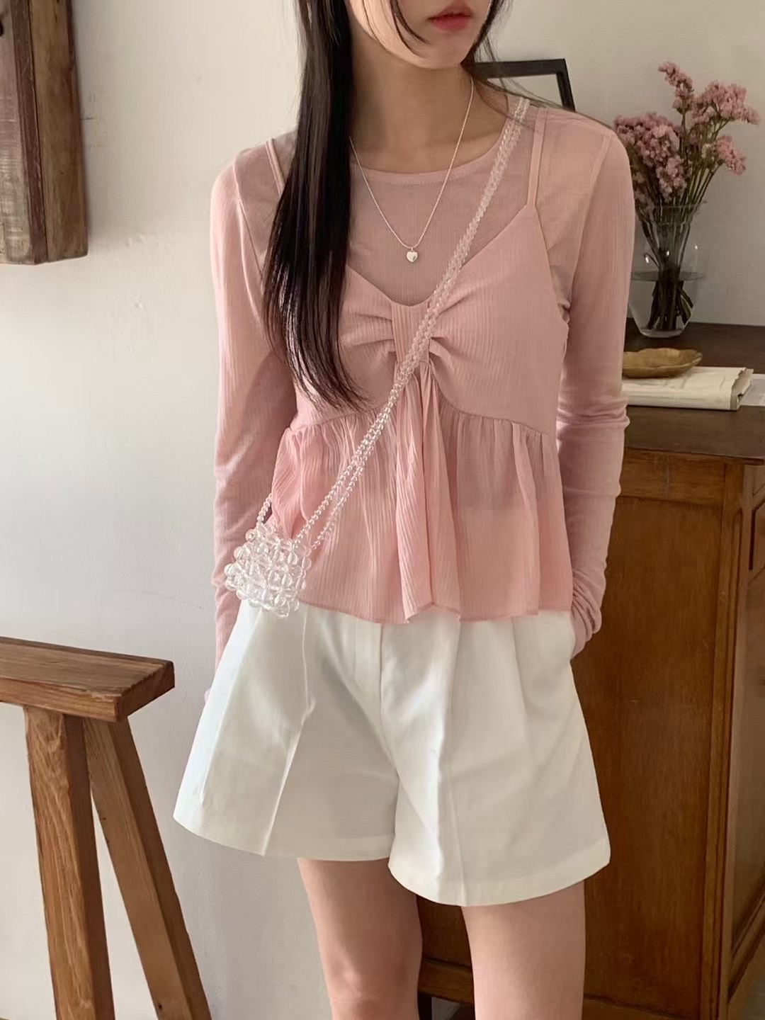 Le vral韓國直郵東大門代購女裝新款休閑熱賣職業吊帶背心Le vral吊帶/背心