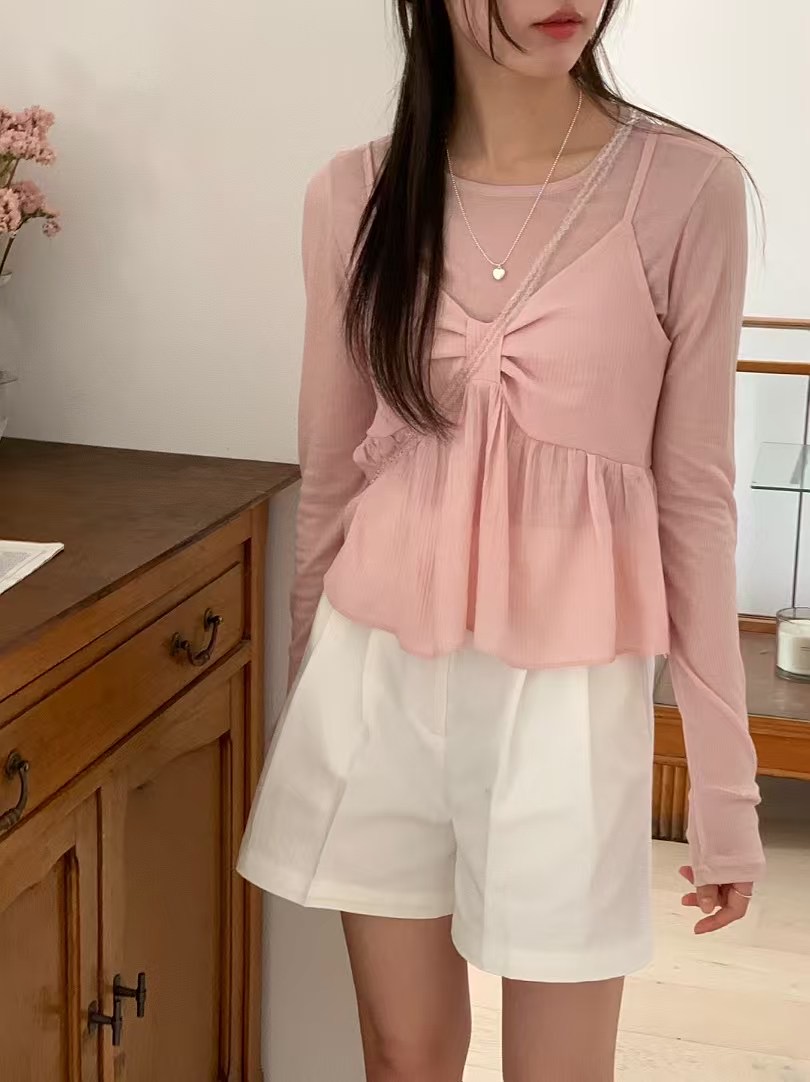 Le vral韓國直郵東大門代購女裝新款休閑熱賣職業吊帶背心Le vral吊帶/背心圖色2
