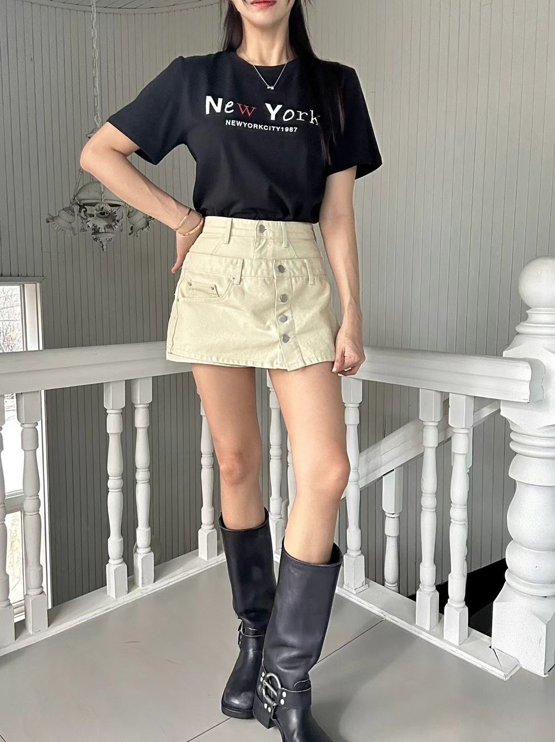 BLACK LINE韓國直郵東大門實拍女裝新款真品推薦時尚熱賣裙褲BLACK LINE裙褲
