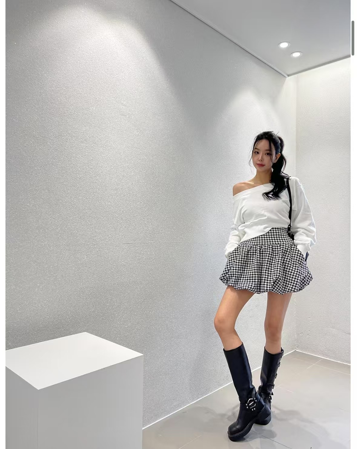 BLACK LINE直郵韓國代購女裝新款人氣真品職業推薦時尚短裙BLACK LINE短裙