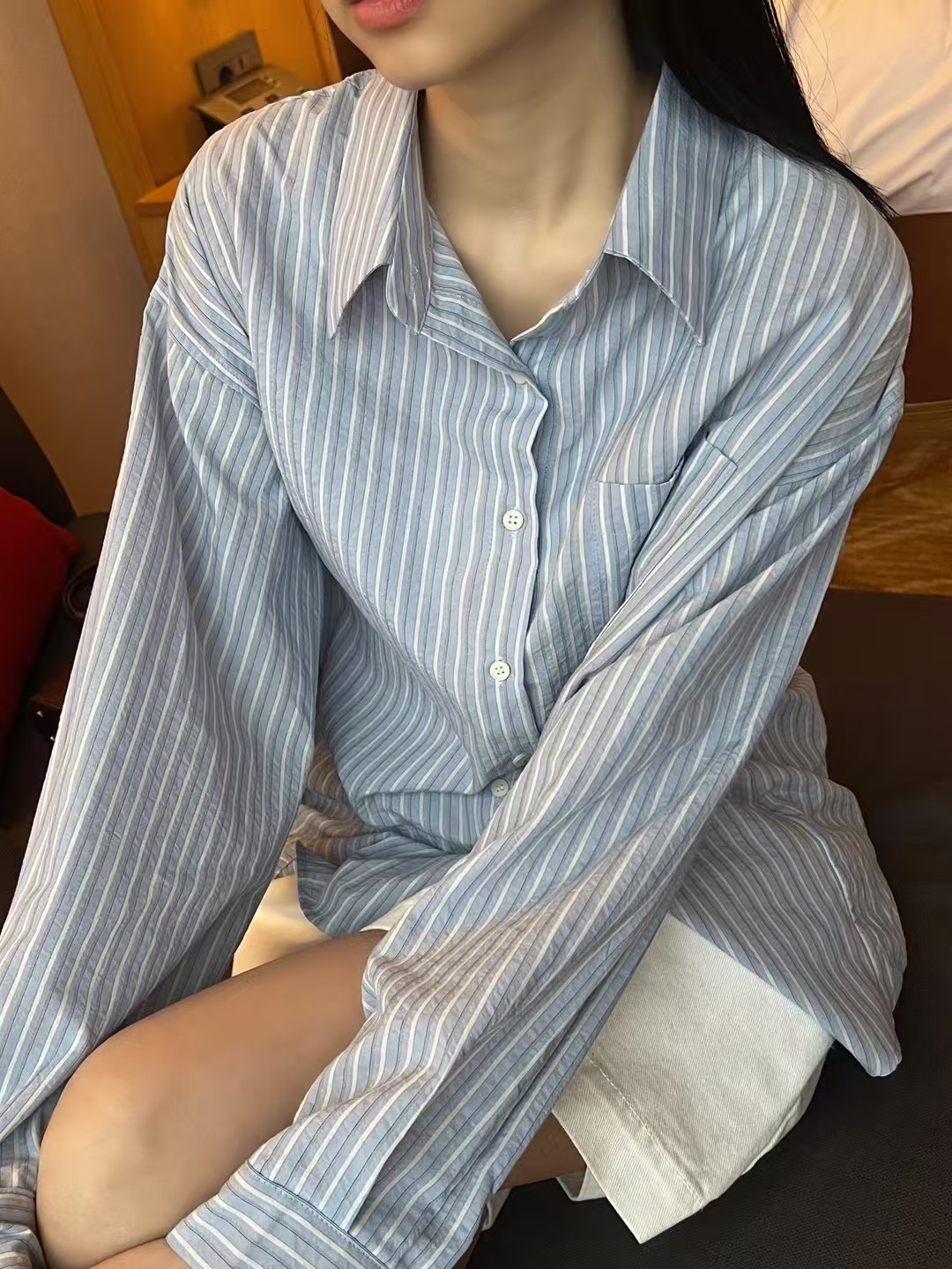 ALL OF US韓國直郵女裝新品人氣職業真品休閑25春夏襯衫蕾絲衫ALL OF US襯衫/蕾絲衫