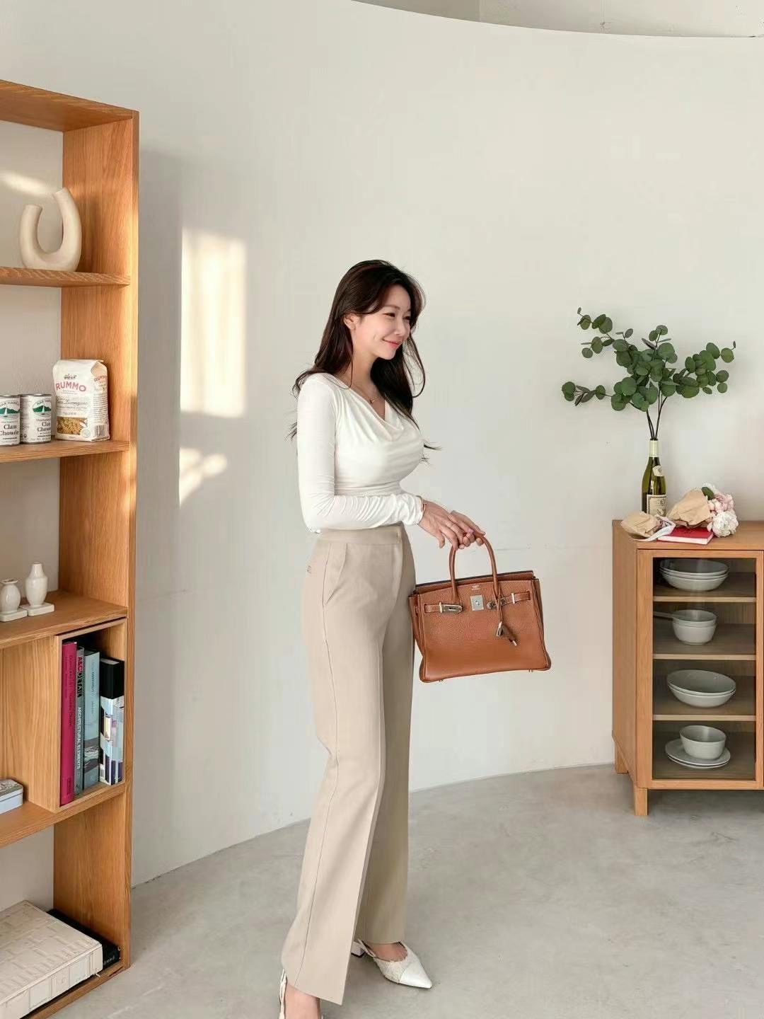 MANGO韓國直郵東大門代購女裝新品真品25春夏時尚正裝褲西褲MANGO正裝褲/西褲