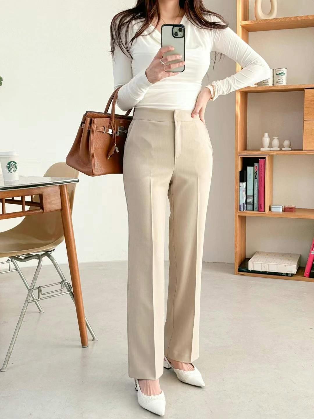 MANGO韓國直郵東大門代購女裝新品真品25春夏時尚正裝褲西褲MANGO正裝褲/西褲