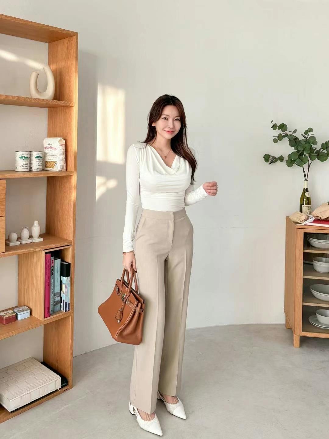 MANGO韓國直郵東大門代購女裝新品真品25春夏時尚正裝褲西褲MANGO正裝褲/西褲圖色4