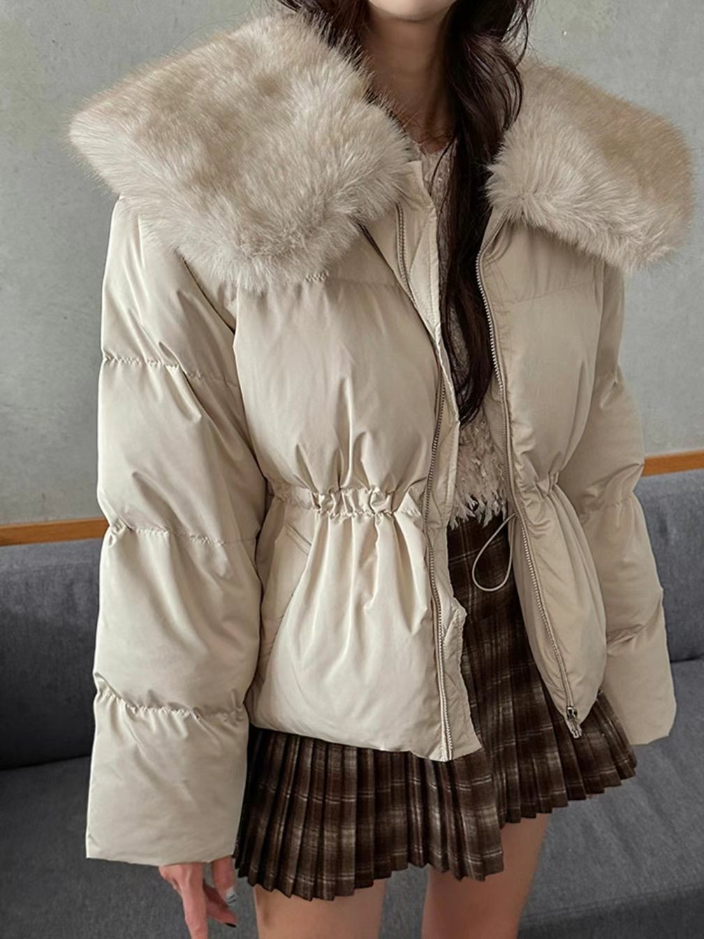 HERME直郵韓國代購女裝新款休閑職業人氣25春夏熱賣短款棉服HERME短款棉服