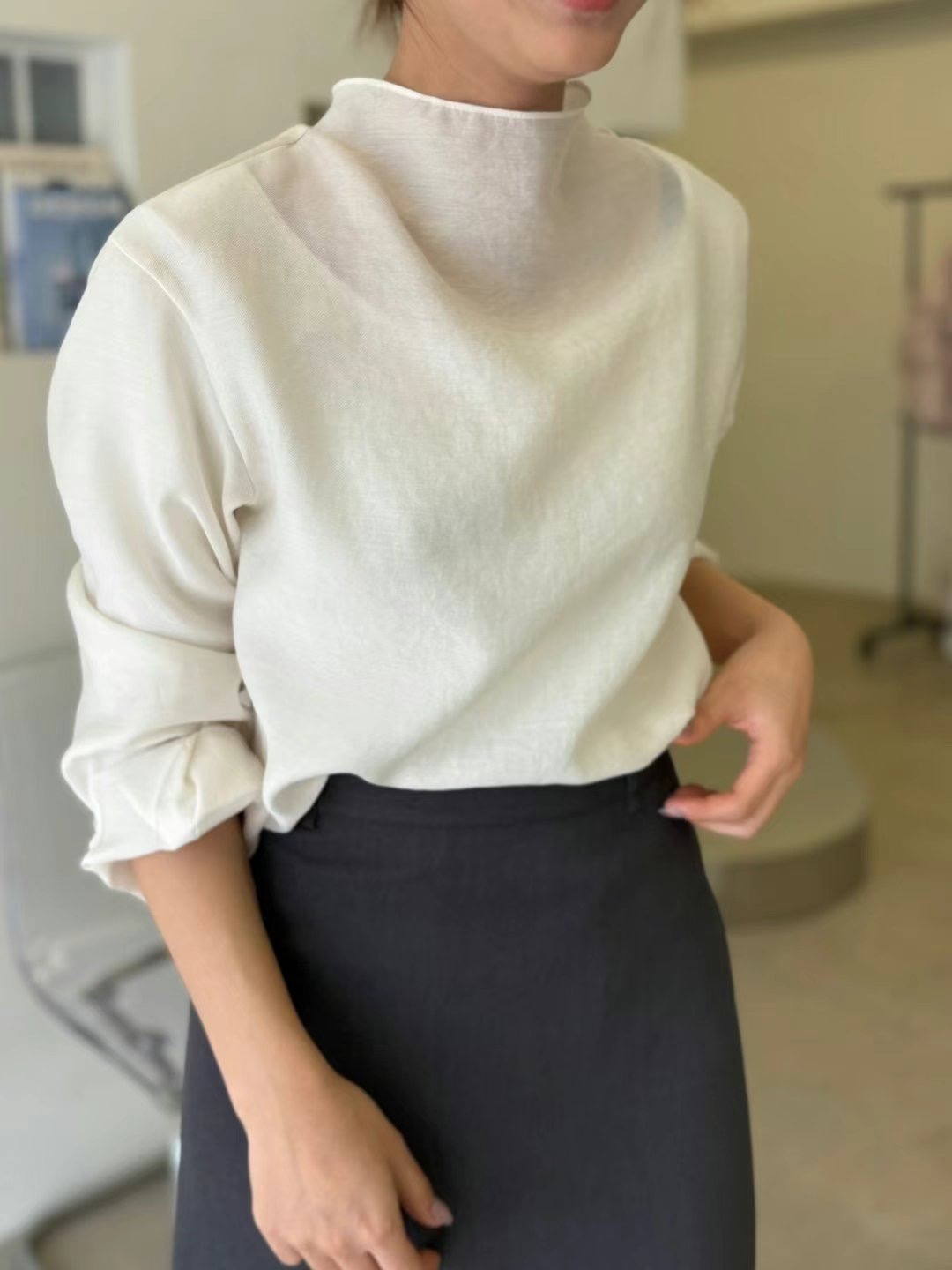 HERME直郵韓國代購女裝新款人氣25春夏推薦真品時尚襯衫蕾絲衫HERME襯衫/蕾絲衫