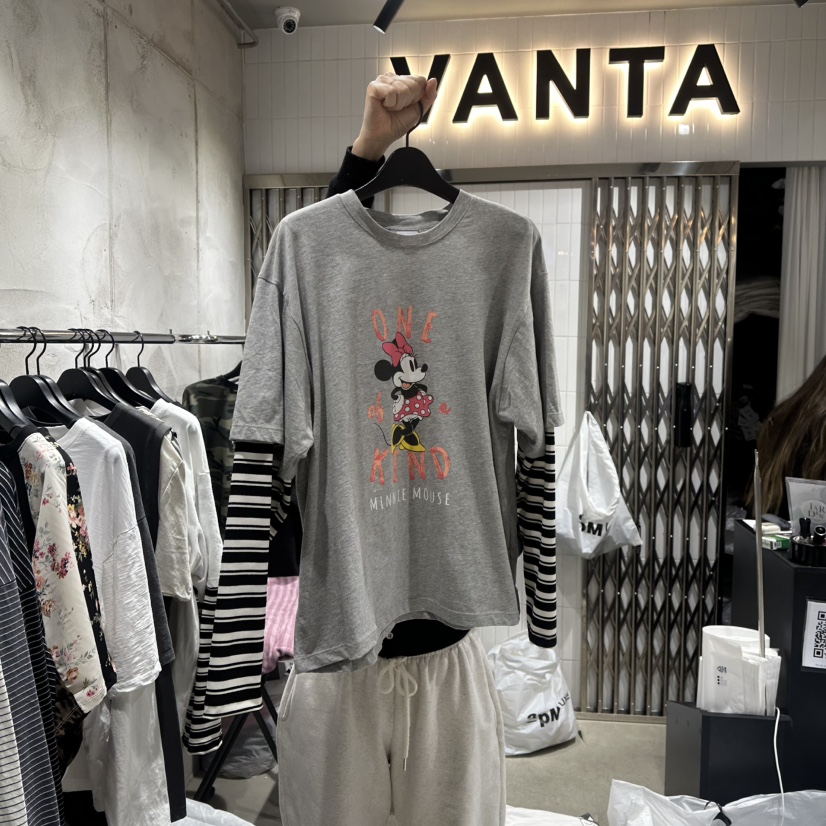 VANTA直郵韓國代購女裝新品推薦熱賣職業時尚長袖T恤假兩件VANTA長袖T恤圖色2