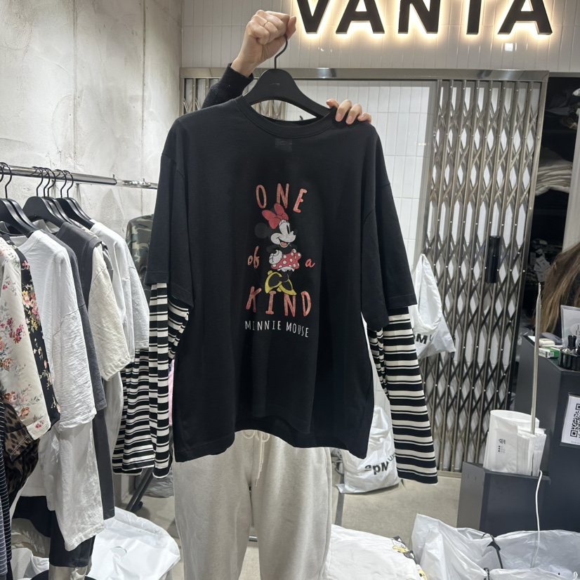 VANTA直郵韓國代購女裝新品推薦熱賣職業時尚長袖T恤假兩件VANTA長袖T恤圖色3