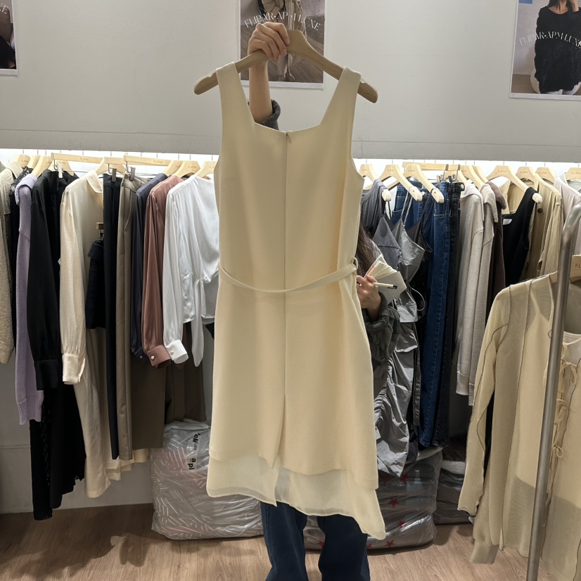 FLIPAR韓國直郵東大門代購女裝新款時尚熱賣休閑連衣裙含腰帶FLIPAR連衣裙