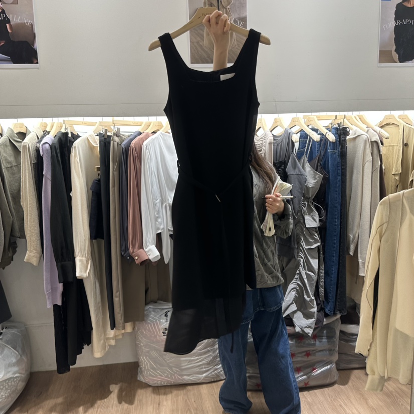 FLIPAR韓國直郵東大門代購女裝新款時尚熱賣休閑連衣裙含腰帶FLIPAR連衣裙圖色2