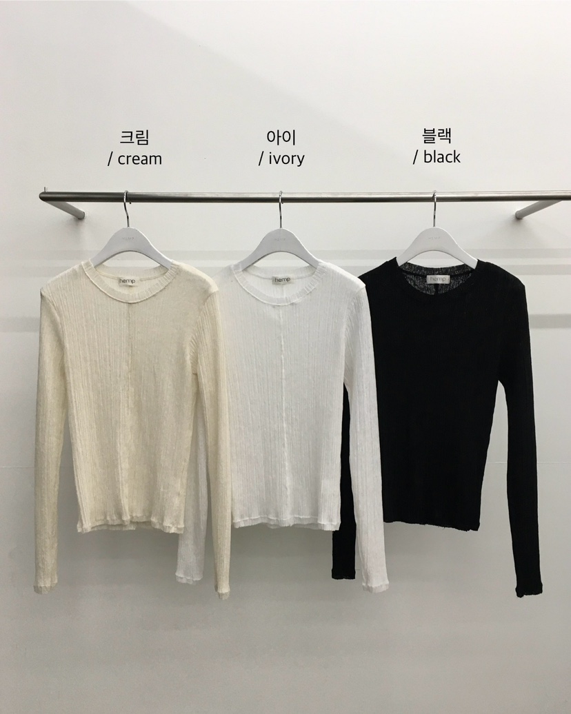 HEMP-P直郵韓國代購女裝新品熱賣25春夏真品人氣推薦長袖T恤hemp長袖T恤