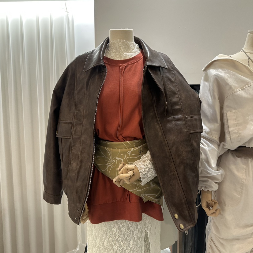 FLIPAR韓國直郵女裝新品真品推薦職業休閑25春夏熱賣皮衣皮革FLIPAR皮衣