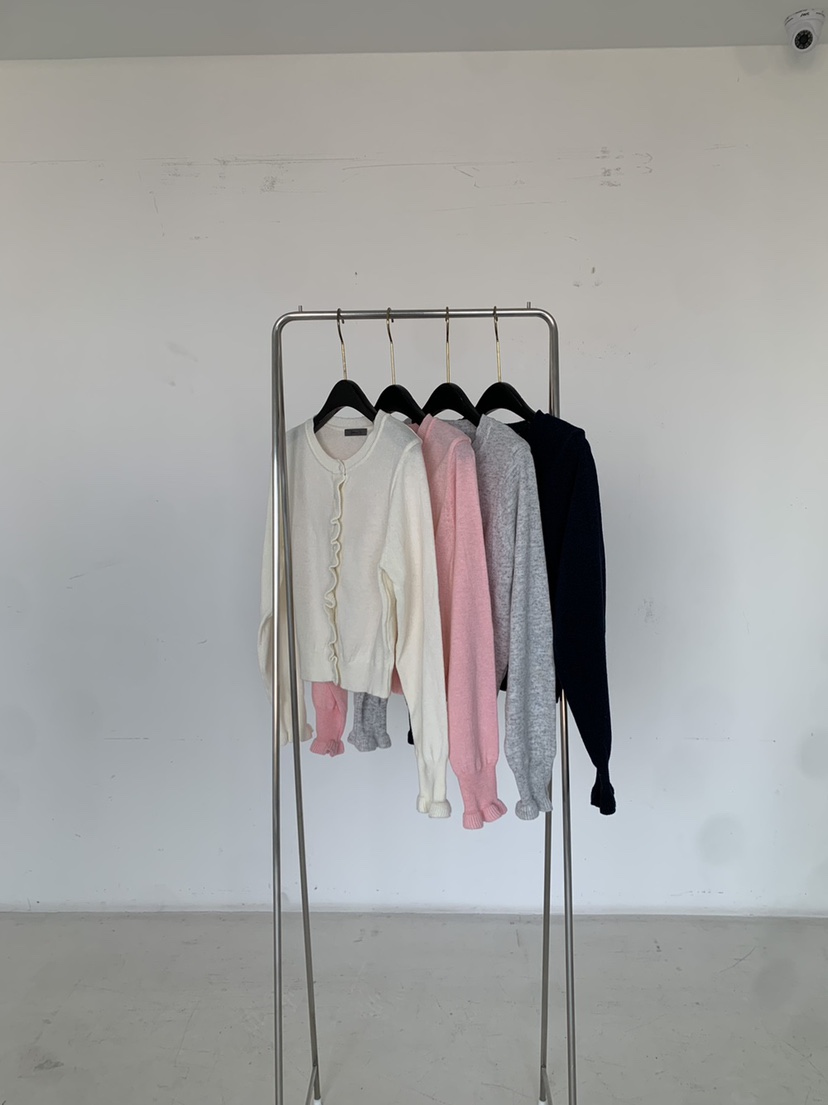 BETWEEN US韓國直郵東大門實拍女裝新品25春夏針織衫荷葉邊開衫JICJO:SEOUL針織衫