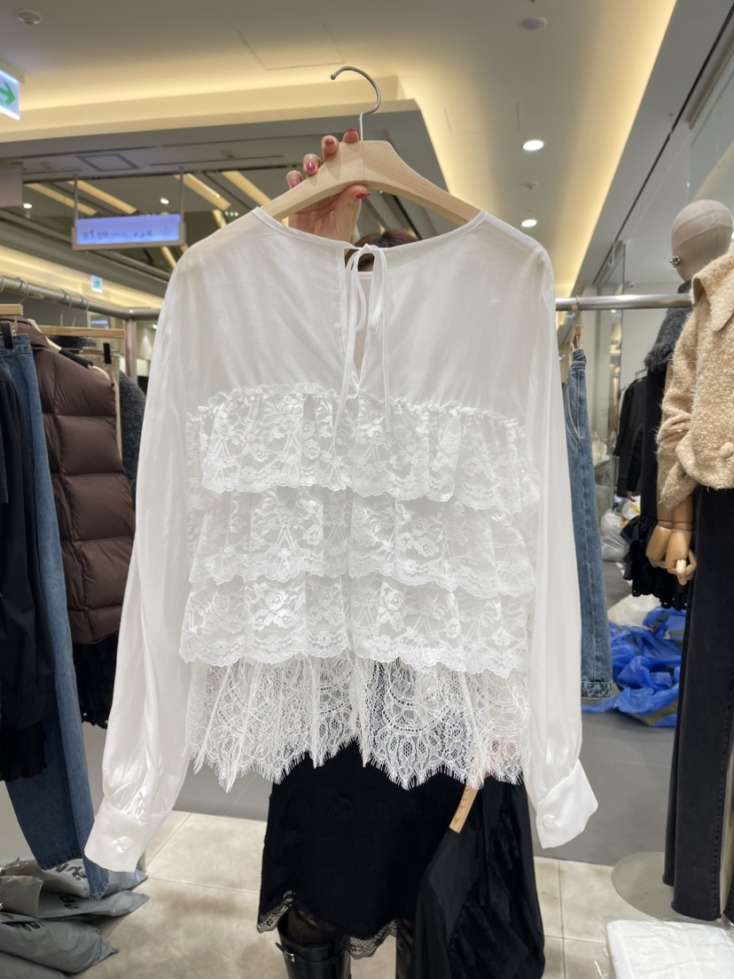 XPARTY直郵韓國代購女裝新品人氣熱賣休閑時尚推薦襯衫蕾絲衫XPARTY襯衫/蕾絲衫