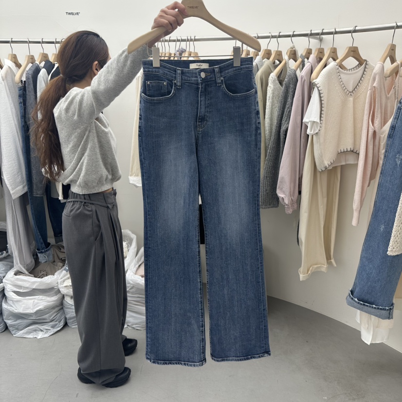 TWELVE韓國直郵東大門實拍女裝新品時尚真品人氣牛仔褲修身TWELVE牛仔褲