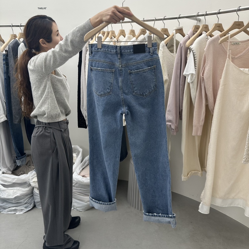 TWELVE直郵韓國代購女裝新品休閑25春夏職業時尚人氣牛仔褲TWELVE牛仔褲