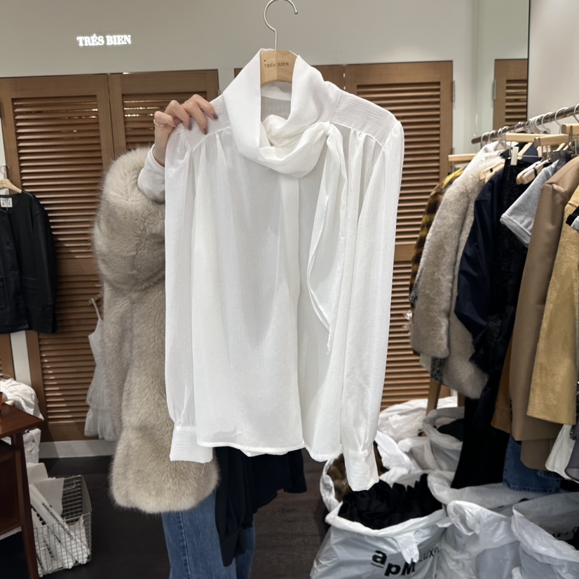 TRES BIEN直郵韓國代購女裝新品人氣真品推薦時尚襯衫蕾絲衫TRES BIEN襯衫/蕾絲衫