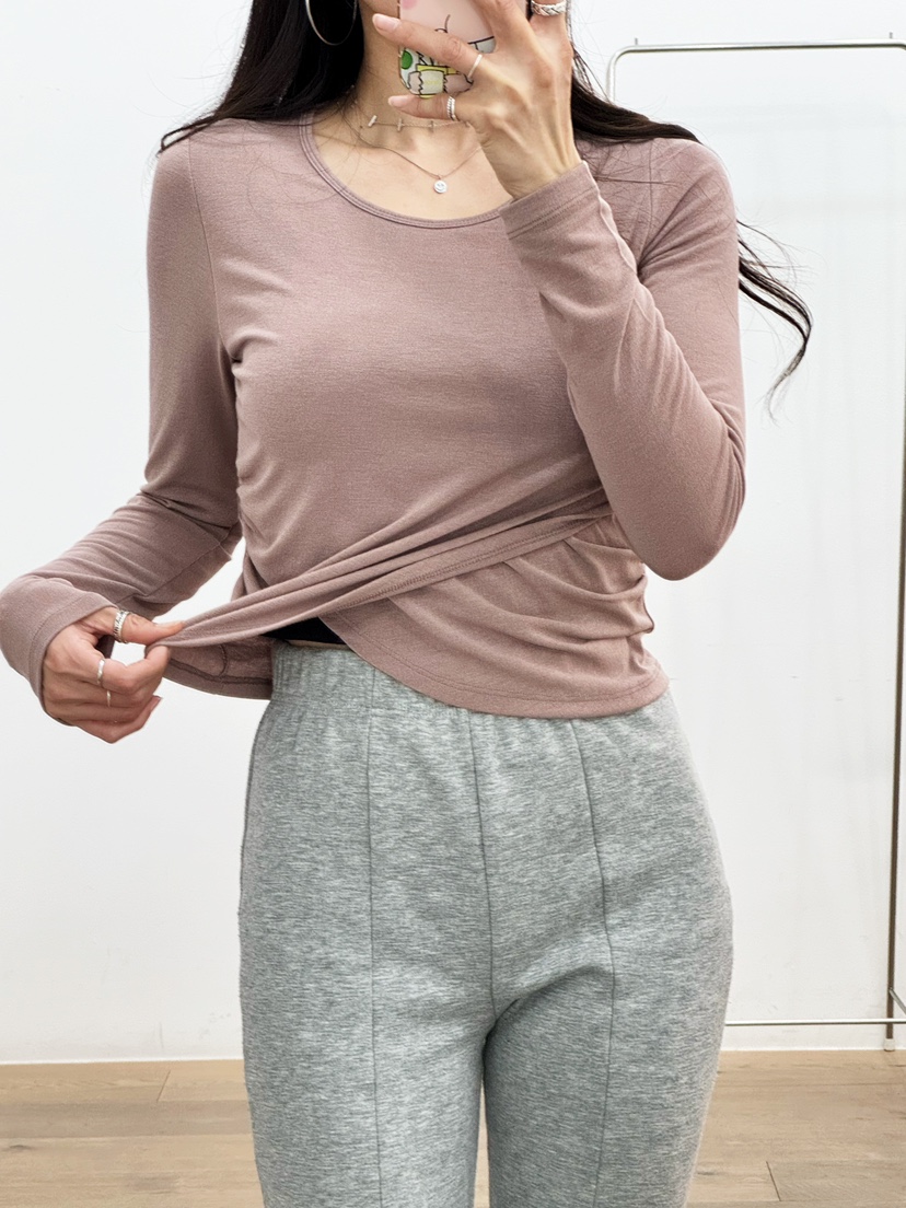 MANTHA RAY東大門代購女裝新款時尚熱賣推薦休閑長袖T恤羊毛MANTHA RAY長袖T恤