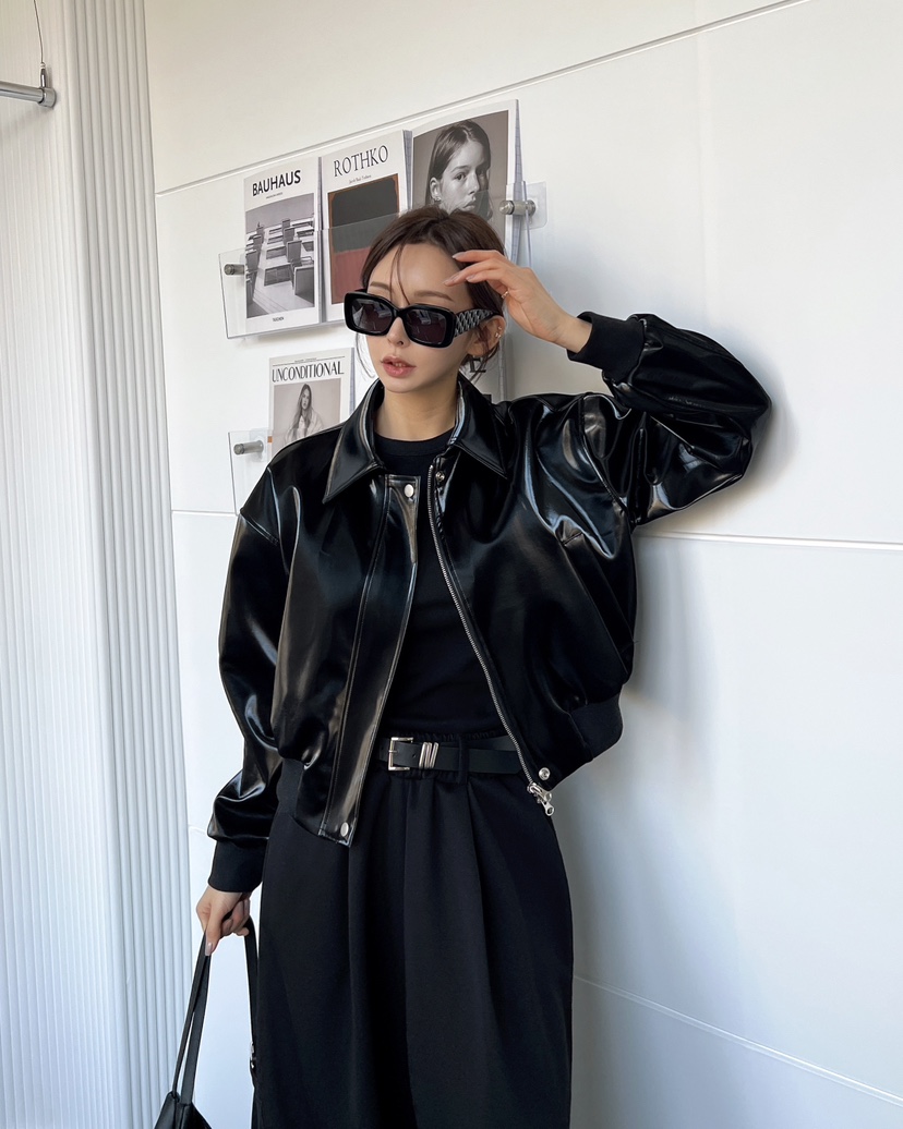 CLOTH東大門實拍女裝新品時尚職業人氣推薦熱賣25春夏皮衣皮革CLOTH皮衣