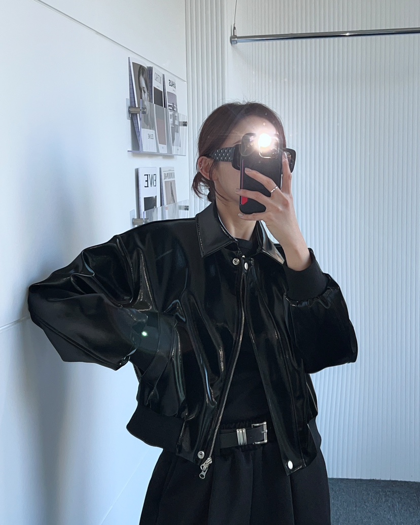 CLOTH東大門實拍女裝新品時尚職業人氣推薦熱賣25春夏皮衣皮革CLOTH皮衣