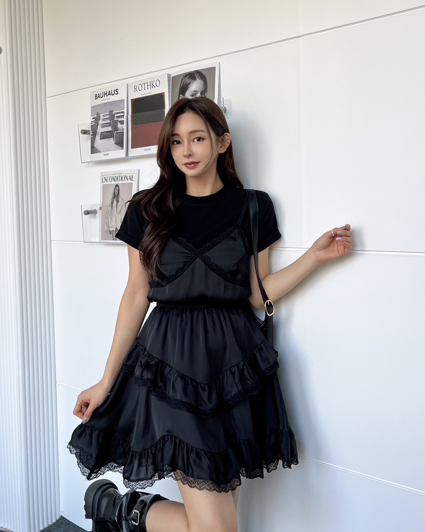 CLOTH東大門直郵女士新品25春夏推薦休閑職業時尚連衣裙蕾絲CLOTH連衣裙圖色2