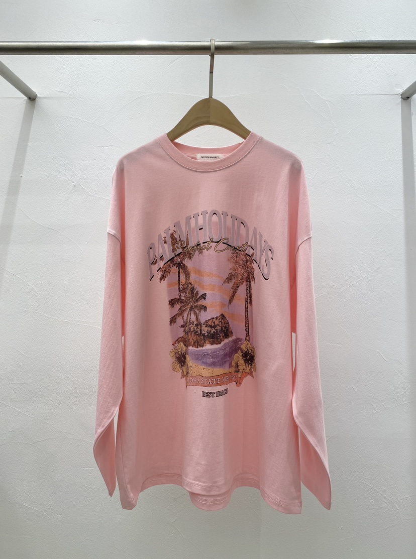 GOLDEN MARKET東大門直郵女裝新品25春夏真品熱賣人氣長袖T恤GOLDEN MARKET長袖T恤圖色2