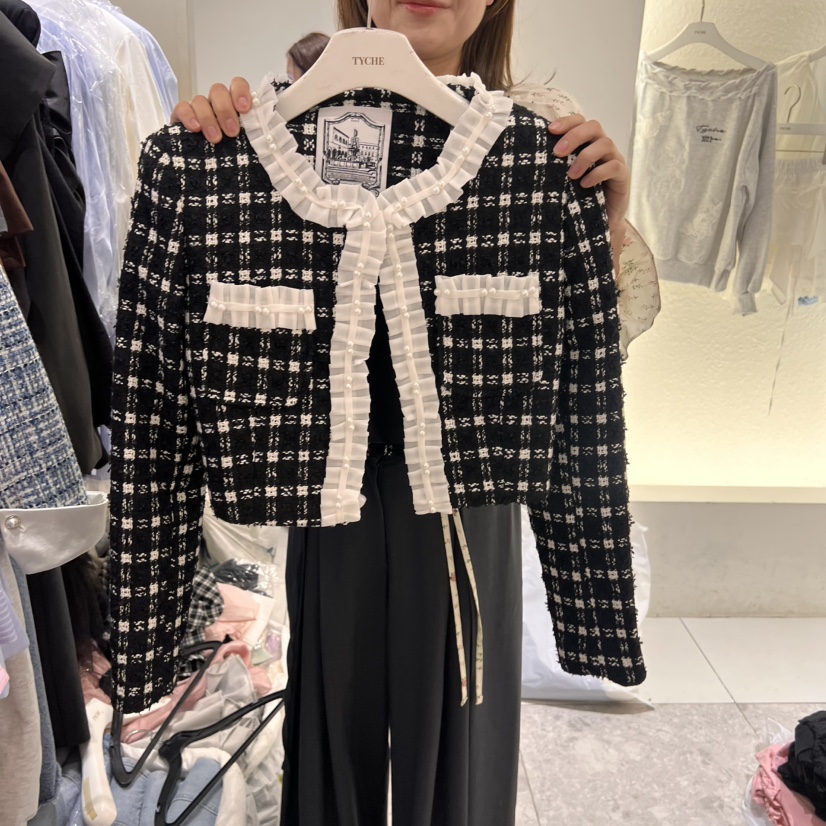 TYCHE韓國代購女士新款推薦時尚真品職業人氣熱賣25春夏夾克花呢TYCHE夾克圖色2