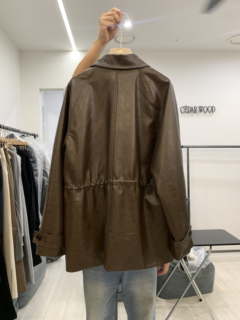 CEDARWOOD韓國直郵東大門代購女裝新品熱賣25春夏時尚夾克皮革CEDARWOOD夾克