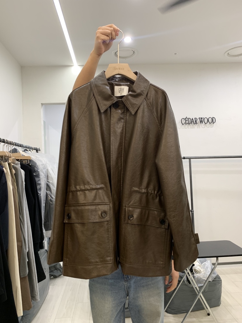 CEDARWOOD韓國直郵東大門代購女裝新品熱賣25春夏時尚夾克皮革CEDARWOOD夾克圖色2