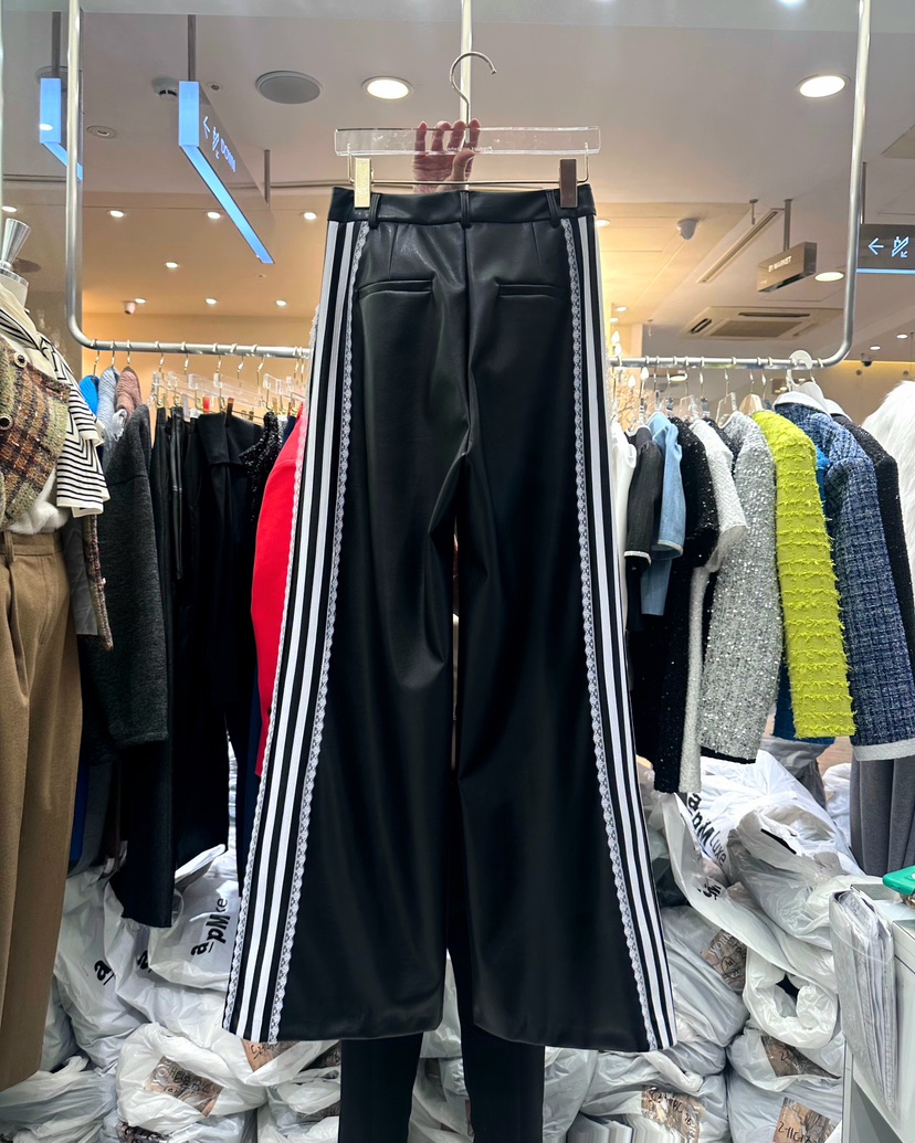 WORK SHOP韓國直郵東大門代購女裝新款職業人氣休閑褲皮革Work_shop休閑褲