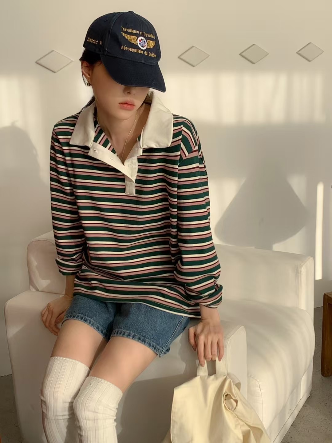CALLMYNAME韓國直郵女裝新款25春夏時尚推薦熱賣人氣長袖T恤Call my name長袖T恤圖色2