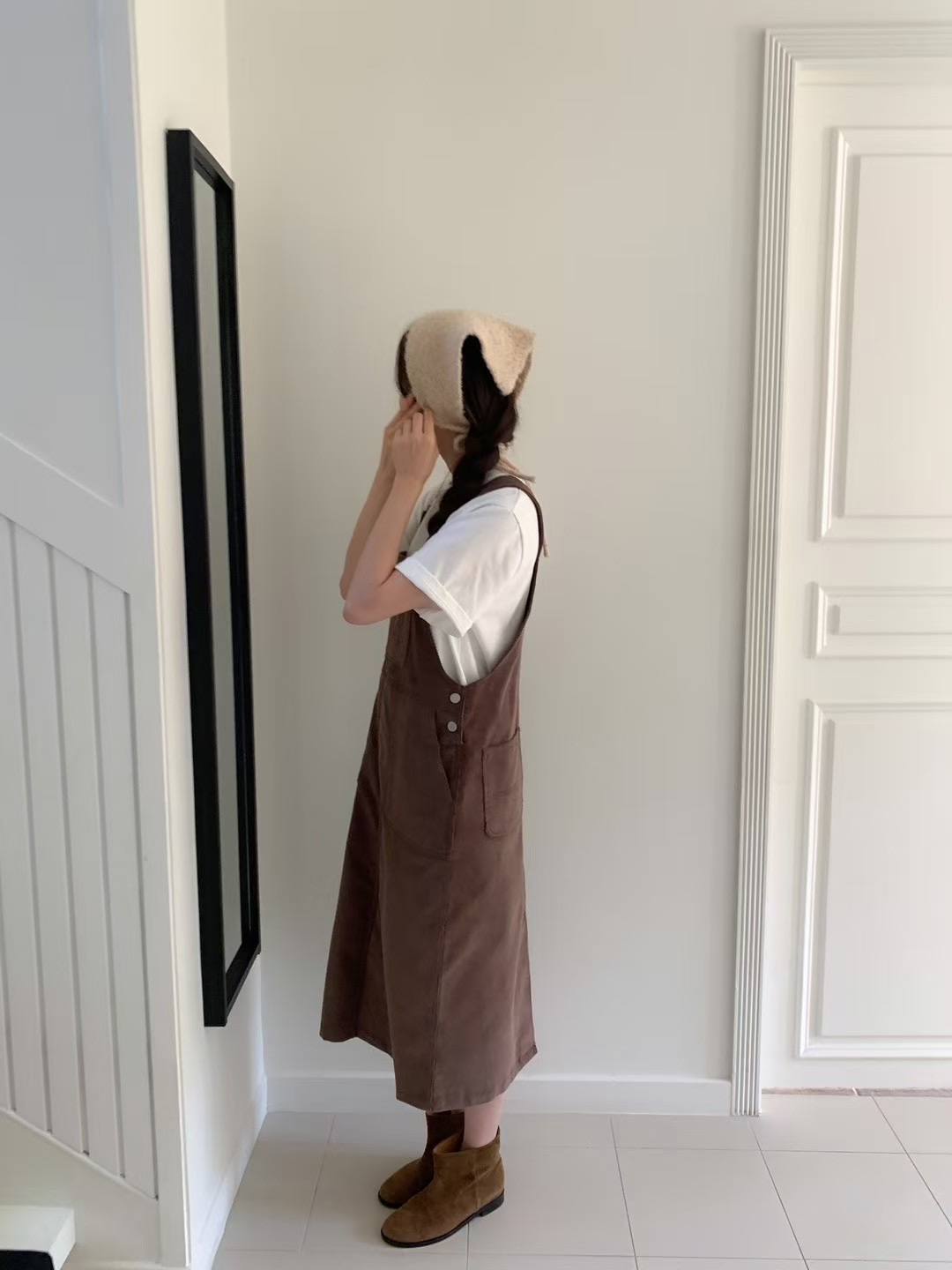 CALLMYNAME韓國直郵東大門實拍女裝新品真品職業連衣裙燈芯絨Call my name連衣裙