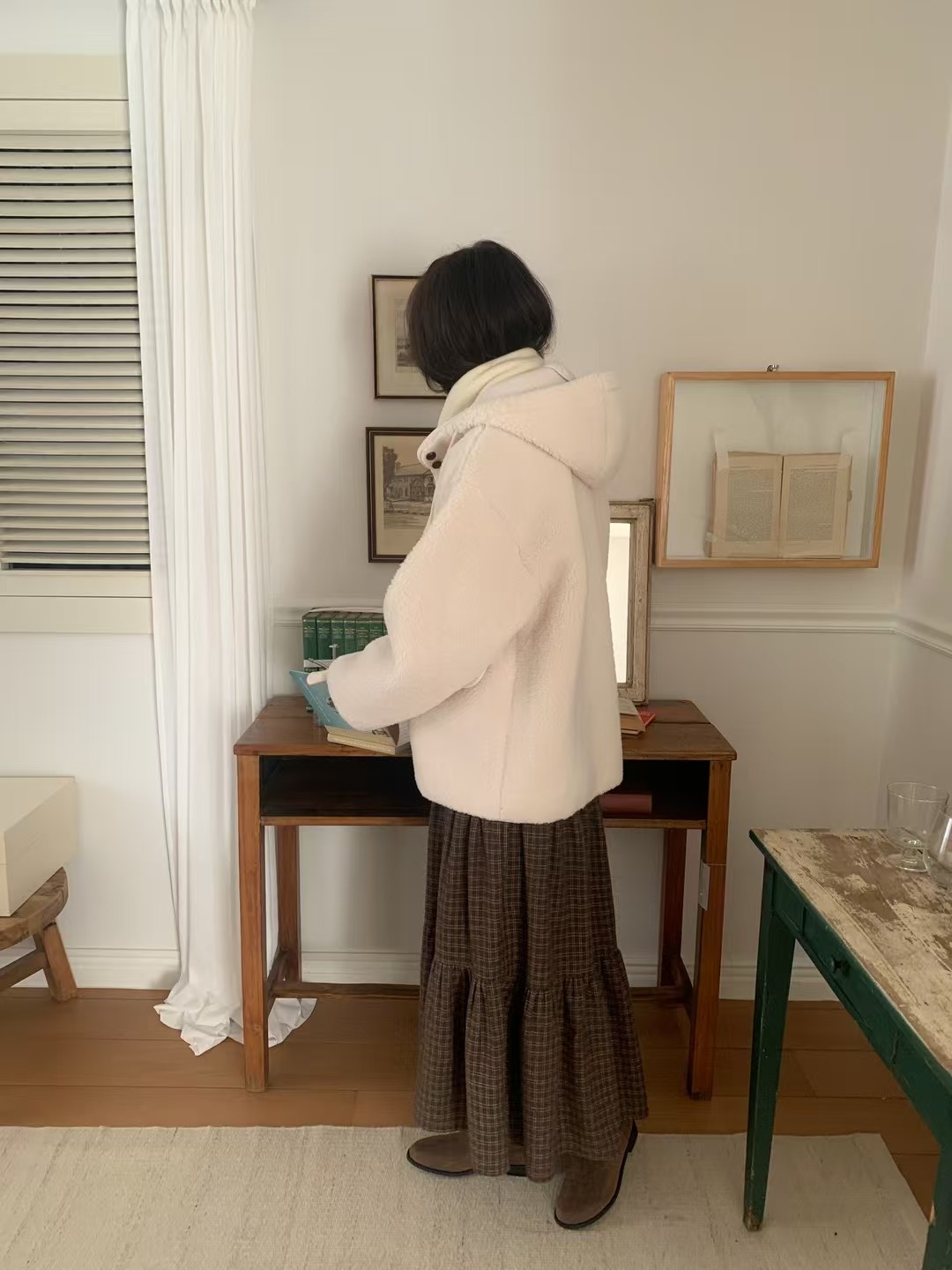 CALLMYNAME直郵韓國代購女裝新款真品推薦熱賣夾克奶油色連帽Call my name夾克