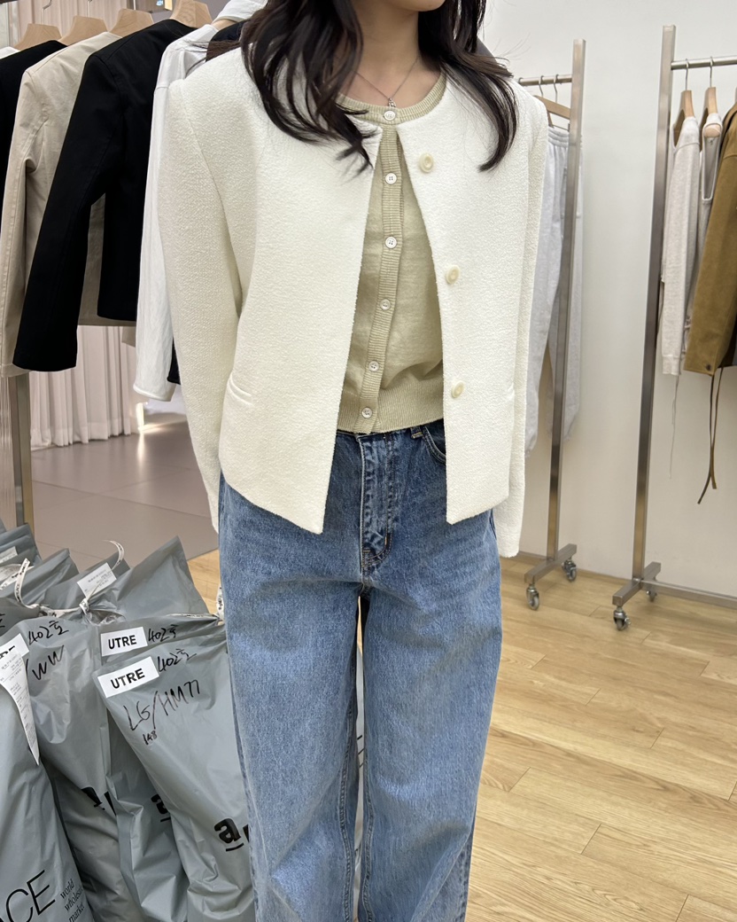 UTRE韓國直郵女裝新品25春夏職業推薦熱賣時尚真品夾克粗花呢UTRE夾克