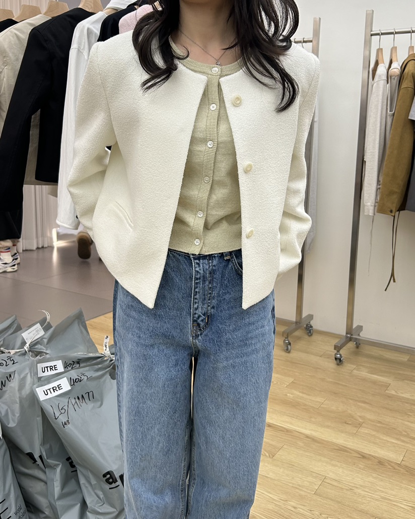UTRE韓國直郵女裝新品25春夏職業推薦熱賣時尚真品夾克粗花呢UTRE夾克