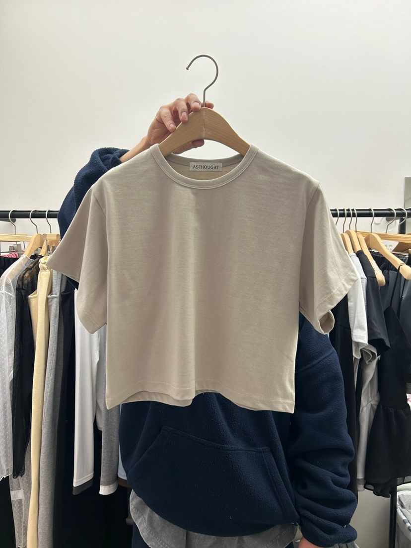 AS THOUGHT韓國直郵東大門代購女裝新品真品25春夏T恤短款AS THOUGHTT恤圖色2