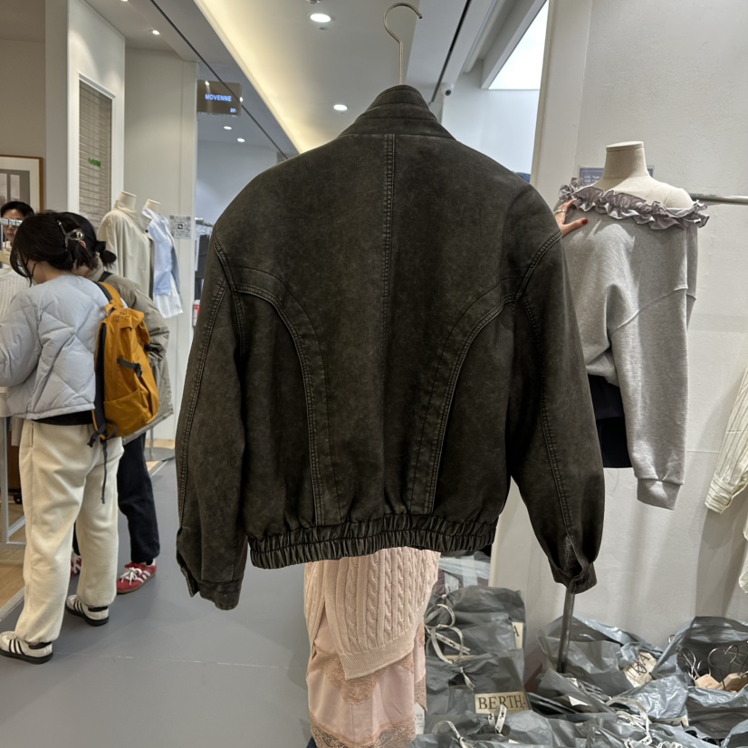 BERTHA東大門實拍女士新款25春夏熱賣推薦職業夾克皮革復古BERTHA夾克