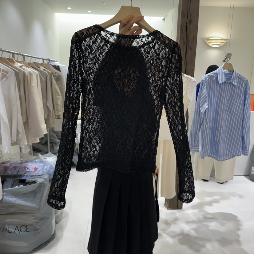 AVECNOUS韓國直郵女裝新品真品25春夏人氣推薦時尚襯衫蕾絲衫AVECNOUS襯衫/蕾絲衫