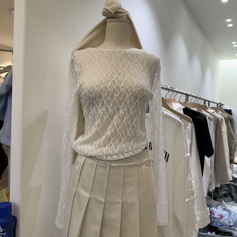 AVECNOUS韓國直郵女裝新品真品25春夏人氣推薦時尚襯衫蕾絲衫AVECNOUS襯衫/蕾絲衫圖色1
