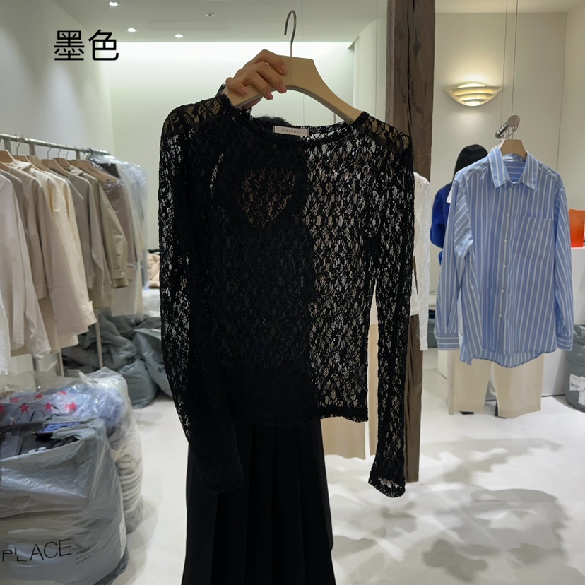 AVECNOUS韓國直郵女裝新品真品25春夏人氣推薦時尚襯衫蕾絲衫AVECNOUS襯衫/蕾絲衫圖色2
