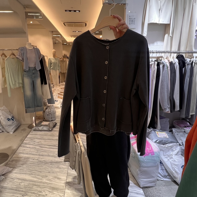 COKE CAKE韓國代購女裝新品人氣職業熱賣真品針織衫口袋開衫CHAE針織衫圖色3