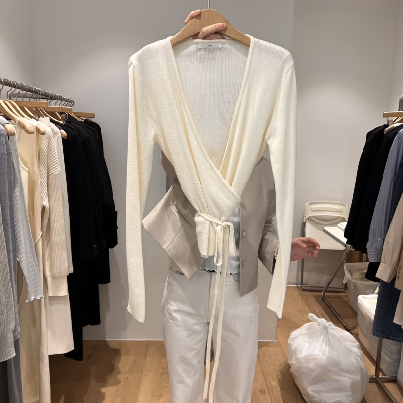 OUR-A韓國代購女裝新品25春夏人氣職業真品針織衫不含內搭OUR-A針織衫圖色3