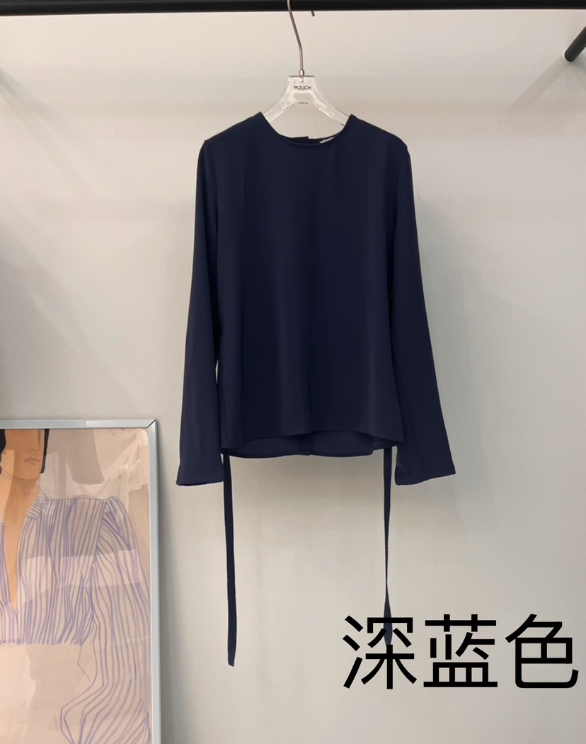 POUCH東大門直郵女士新款職業熱賣時尚人氣襯衫蕾絲衫含腰繩POUCH襯衫/蕾絲衫圖色2