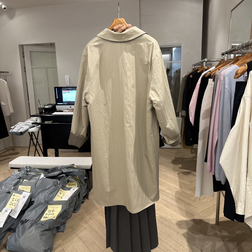 BRUSH-P韓國直郵女士新品休閑時尚推薦真品人氣25春夏長款風衣BRUSH-P長款風衣
