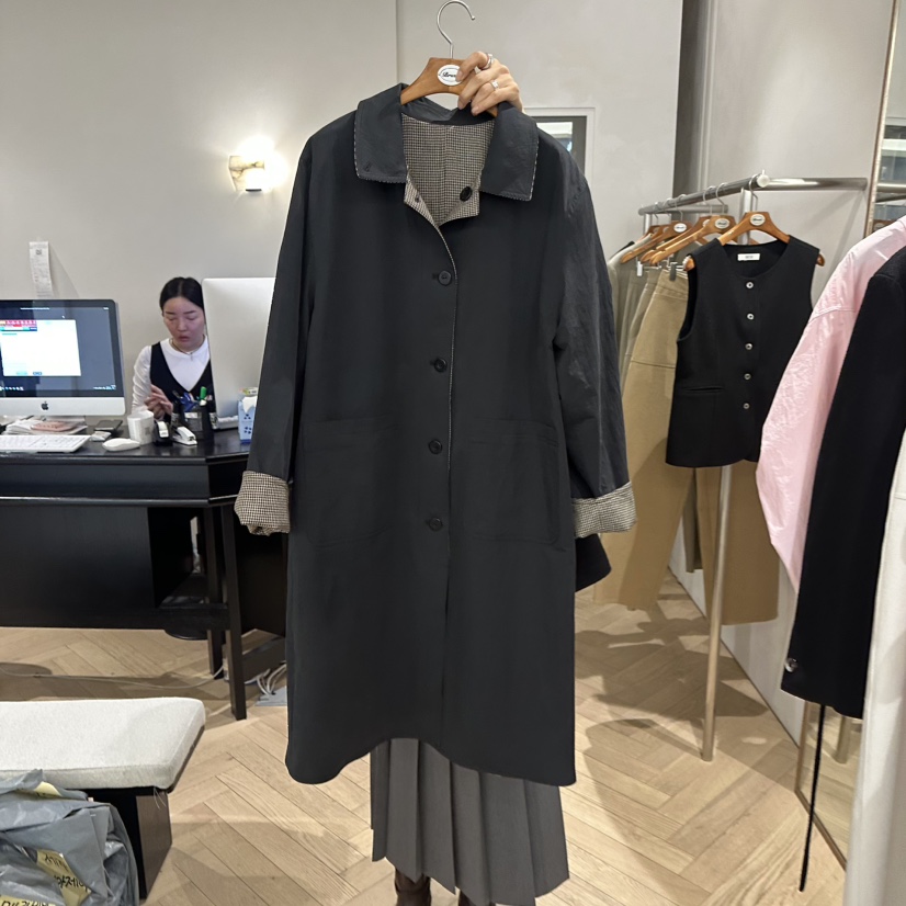 BRUSH-P韓國直郵女士新品休閑時尚推薦真品人氣25春夏長款風衣BRUSH-P長款風衣圖色2